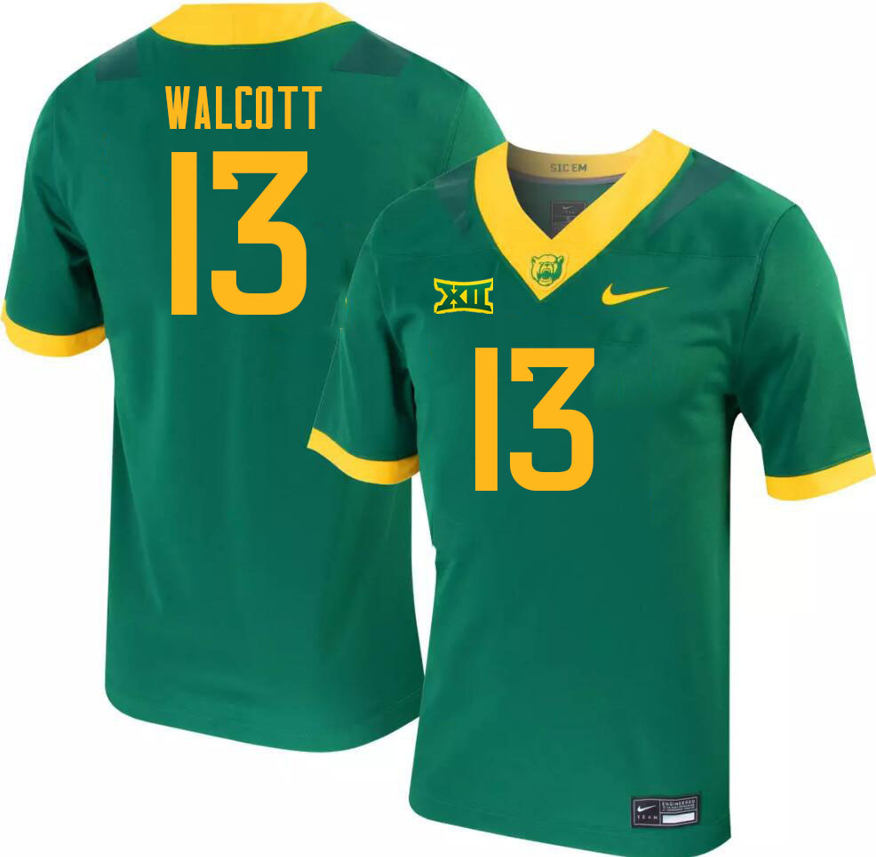 Men-Youth #13 Al Walcott Baylor Bears 2023 College Football Jerseys Stitched-Green